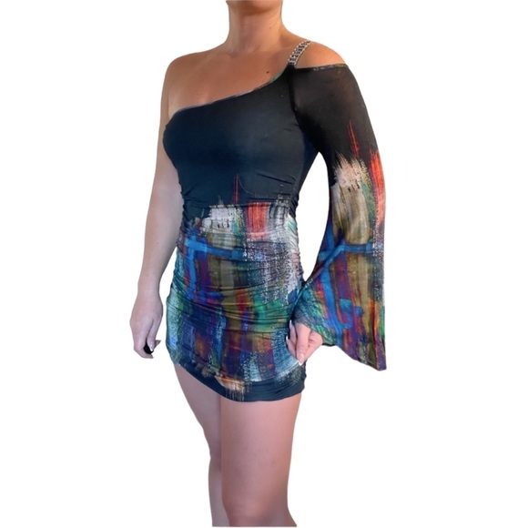 Jovani Mini One Shoulder Dress - Picture 3 of 6